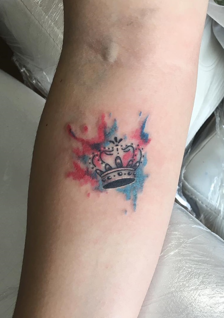 Love Crown Rose Blue Lily Flower Waterproof Temporary Tattoo Sticker Pigeon  Angel Flash Arm Tattoos Body Art Fake Tatoo - Temporary Tattoos - AliExpress